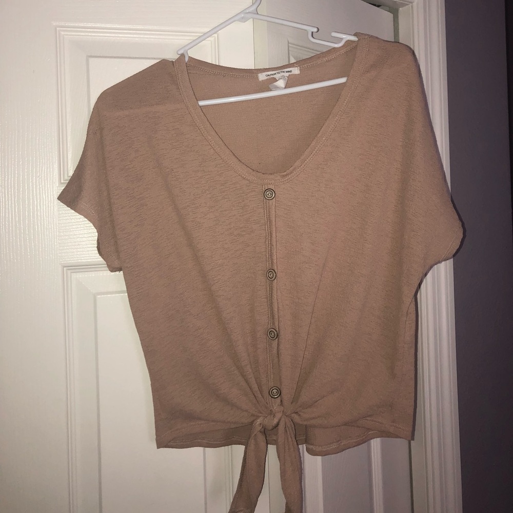 tan/brown blouse